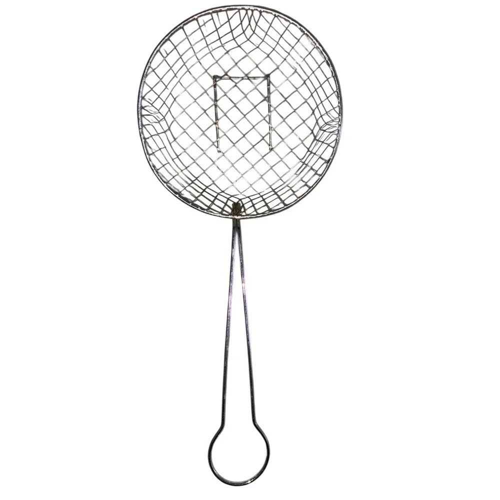 Round Stainless Mesh Basket 7 Inch French Fryer Baskets With Handle